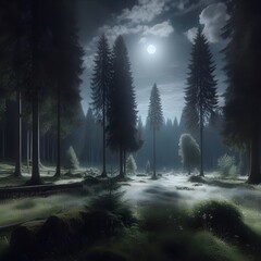 Ethereal Moonlit Forest