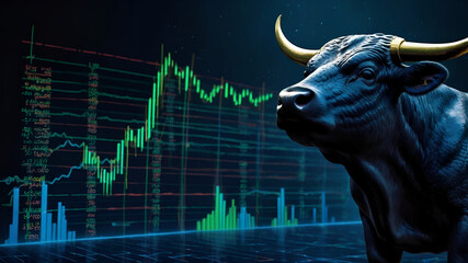 A Dramatic Illustration of a Bullish Market Trend Cardano's Meteoric Rise in 2025 Symbolized