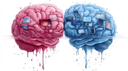 Brain rot,inundated withshort videos, mobile phones, tablets and junk information. Aplunged chaotic state,normal neural activities perturbed, concentration is impaired.