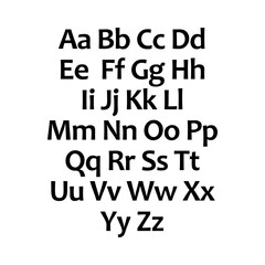 Lettering Typography for Designs: Logo, for Poster, Invitation, Kid Learning, Education, House Decoration, etc. Vector illustration.