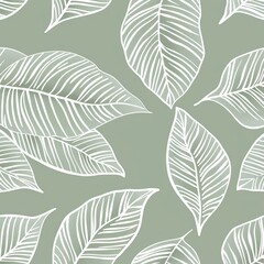 minimalistic leaf pattern in soft pastel tones adds a peaceful, nature inspired atmosphere, making it perfect for backgrounds in wellness or eco friendly designs.