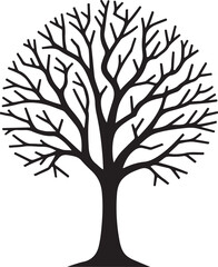 Bare tree silhouette vector design