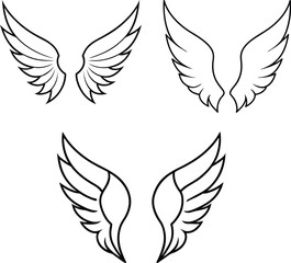 Obraz premium set of wings silhouette vector design 