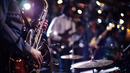 The background blurs as the jam session takes center stage.