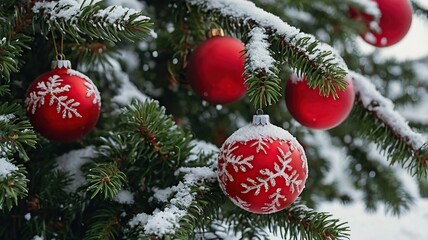 Obraz premium christmas tree decorations generative ai