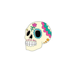 Vibrant Calavera Skull - Vector Illustration