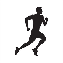 Running men, Runner men silhouette vector icon design whit a white background.