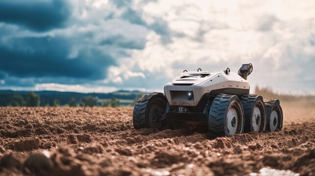 Autonomous Agricultural Robot Tilling Field Under Cloudy Sky