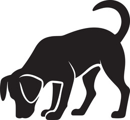 standing dog silhouette, versatile for various design applications.