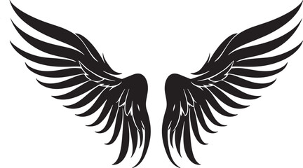 Obraz premium Wings vector silhouette illustration flat design