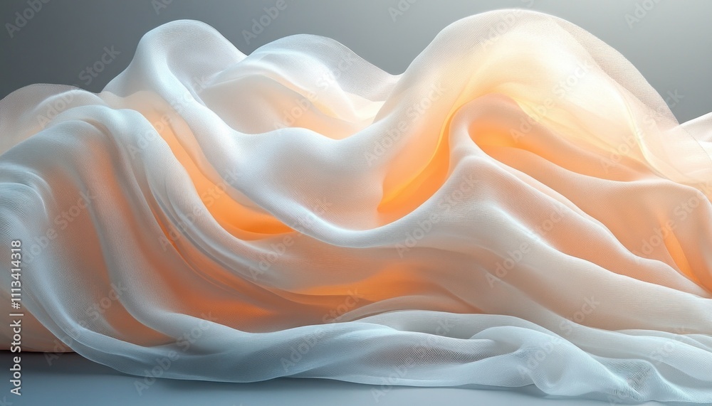Poster abstract flowing fabric with soft pastel colors and dramatic lighting for minimalist design