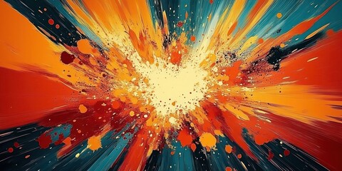 Obraz premium Vibrant Abstract Explosion Dynamic Lines Modern Pop Art Design Graphic Resources