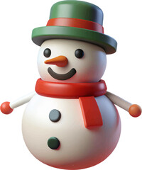 Funny snowman in 3d style