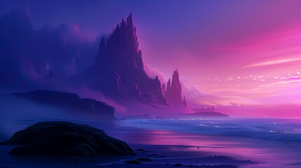 Fototapeta premium Dusk Backgrounds: Scenes capturing the soft, fading light of twilight, with warm tones and serene atmospheres.