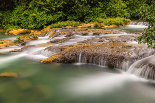 Water flow shot on the long exposure in Libo County, Guizhou Province-Xiaoqikong Scenic Area