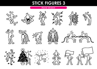 Fototapeta premium 手描きの棒人間セット