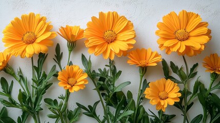 Fototapeta premium Marigolds isolated on white background 