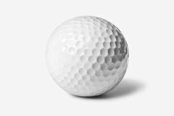 Close-Up Image of a White Golf Ball with Dimples on Surface