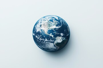 Colorful Earth Globe with Clouds and Oceans on Soft Background