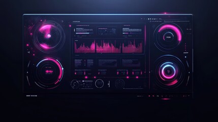 Fototapeta premium Futuristic Interactive Mockup Template with Smooth Graphics and Vibrant Color Palette