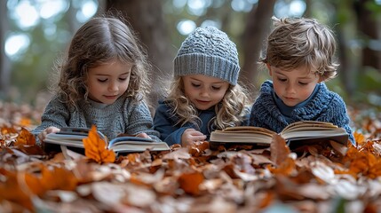 An outdoor reading campaign with children and adults participating, promoting literacy and a love for reading 
