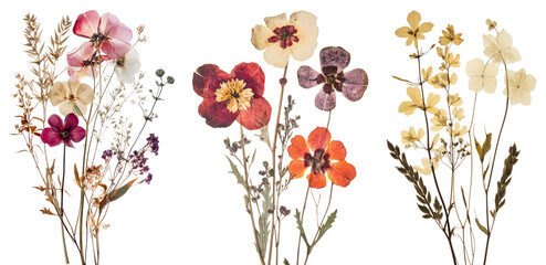 PNG Dried flower set on transparent background