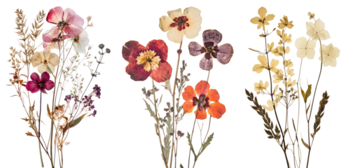 PNG Dried flower set on transparent background