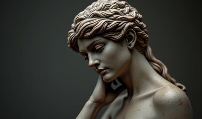 A beautifully detailed sculpture of a woman, showcasing exquisite craftsmanship and classical beauty, perfect for artistic, educational, or commercial projects.