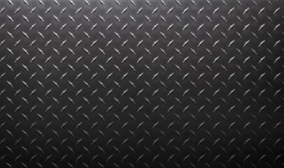 dark metal plate as background. steel texture with a rhombus pattern.