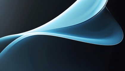 Minimalist Glassmorphism Curve on Dark Background, 3D render