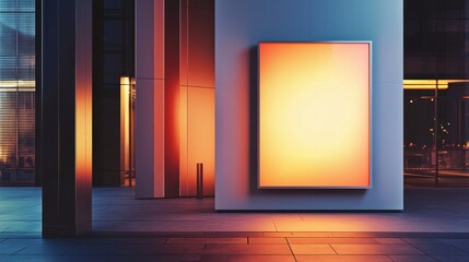 High-Quality Advertising Mockup Showcasing Bright Orange Display in Modern Urban Environment