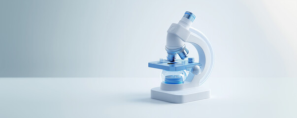 microscope on blue background