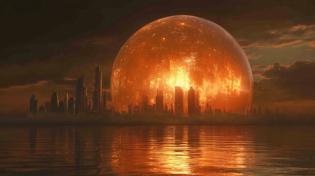 Futuristic Bio Dome Protecting Endangered Species from Scorched Polluted Earth   Last Hope for Life on Dying Planet