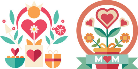 bundle i love mom art illustrator eps