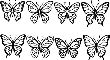 bundle butterfly line art illustrator eps