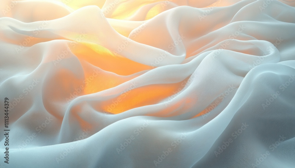 Poster Soft Focus Abstract Background with Flowing Fabric and Gentle Lighting for Minimalist Design