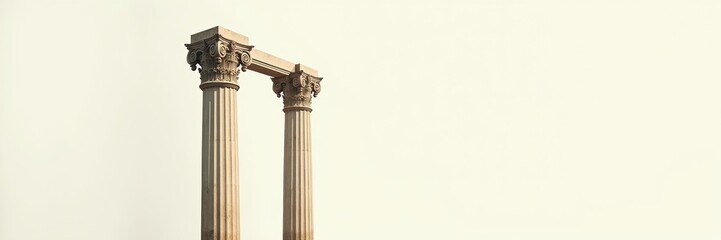 Elegant architectural columns symbolize strength and tradition, perfect for historical, academic, or cultural themes in design and marketing.