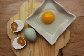 eggs  on wooden table