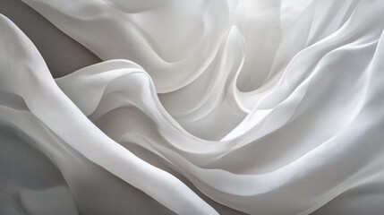 Obraz premium Abstract image of flowing white fabric with soft folds and shadows.