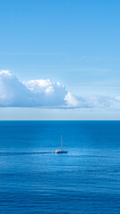 Yachts on the blue sea