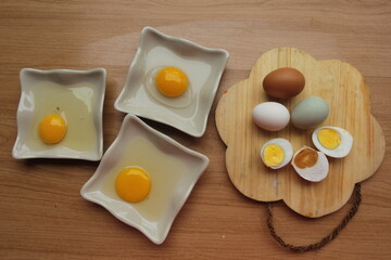 yolk and eggs