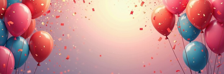 Celebrate special moments with vibrant balloons and festive confetti, perfect for invitations, party planning, and childhood events.