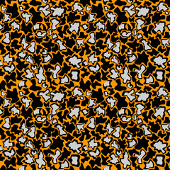 Leopard Skin Seamless Patterns. Animal print. Geometric folklore ornament for background, textile, banner, cover, wallpaper. Vector illustration.