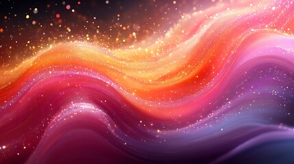 Abstract holographic streaks with shimmering highlights in nontraditional hues like pink green and gold creating an ethereal effect