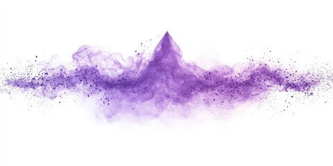 Obraz premium Abstract Purple Powder Explosion on a White Background Creating a Chaotic Artistic Effect with Swirls and Splatter for Creative Projects