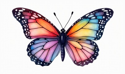 Fototapeta premium A vibrant, watercolor-style illustration of a butterfly, symbolizing transformation and beauty, perfect for nature-themed designs, educational materials, or wellness branding.