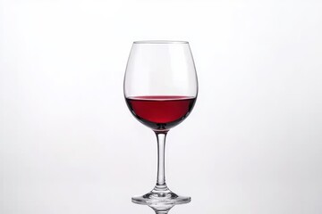 Elegant Wine Glass Isolated with Rich Red Wine on Minimal Background