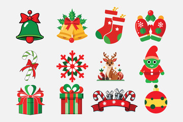 christmas set silhouette color.eps