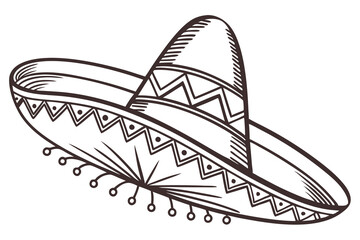 Mexican hat icon vector illustration white background B.eps