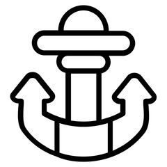 Anchor Line Icon